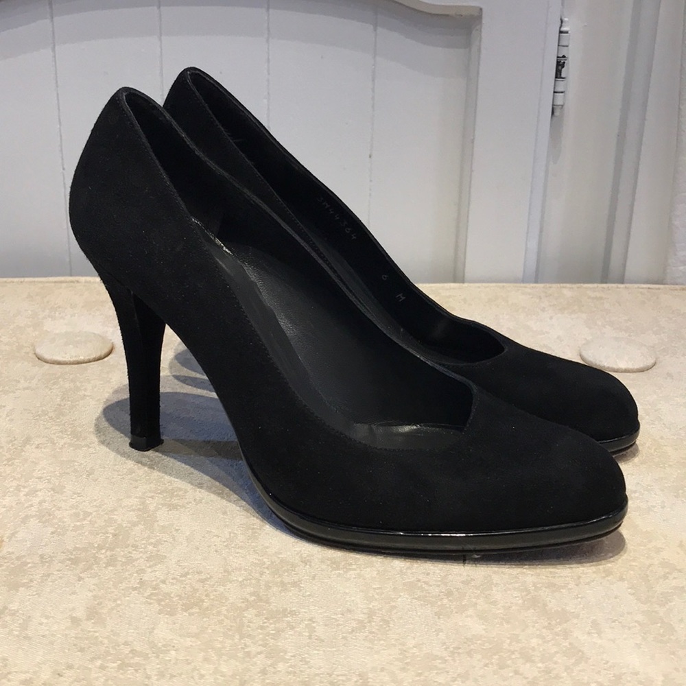 Vintage Stuart Weitzman Black Suede Heels